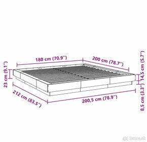 Postel čierna 180x200 cm kompozitné drevo - 5