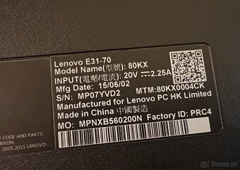 Lenovo E31-70 / i5-5200U / 4GB RAM / 500GB SSHD / 13.3" - 5