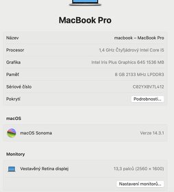 Macbook PRO 13, 2019, 4jádro - 5