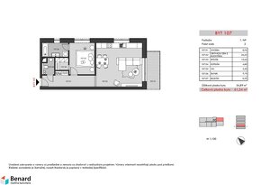 BD – RELAX; 2 IZBOVÝ BYT; 1.NP; 61,24m2; - 5