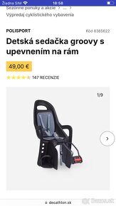 Predám detskú sedacku na bicykel - 5