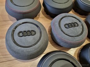 Kryt airbagu puzdro AUDI potiahnutý kožou a čiernym logom - 5