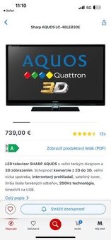 LED televízor SHARP AQUOS 46'' - 5