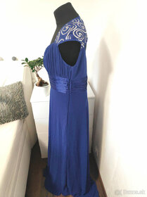Dlhé spoločenské modré šaty - Veľkosť L - 5
