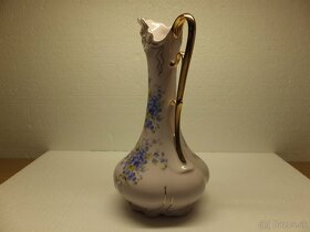 Růžový porcelán zn. H&C- karafa dekor pomněnka. - 5