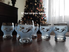 Poháre - misky - ružový porcelán - sklo - 5