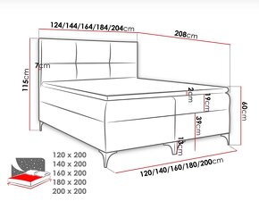 Predam rocnu postel 200x200 calunenu s uloznym priestorom - 5