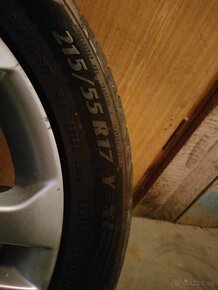 4ks alu orig. Nissan 5x114,3 r17 + pneu 6mm+snimače tlaku - 5