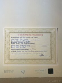 Andy Warhol "Muhammad Ali" Limitovaná edícia_Certifikát - 5