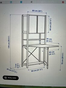 Policový systém, knižnica so skladacím stolíkom, IKEA - IVAR - 5