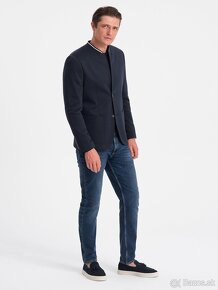 Ombre Clothing Pánsky blazer Nedor navy - 5