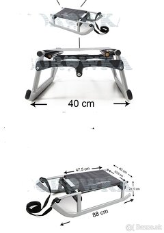 Nové skladacie sane,sánky Wintersport s fusakom - 5