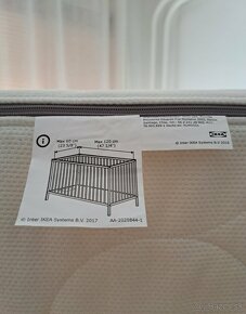 IKEA matrac, chránič, 2ks plachty, obliečky na detskú postie - 5