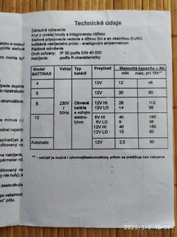 PREDÁM 12V  NABÍJAČKU BOSCH BATTMAX 6, - 5