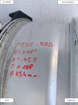 Ford Diewe alu disky 5x108 r18 1240 - 5