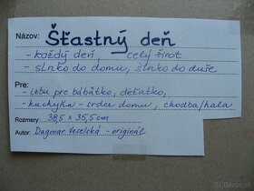 "Šťastný deň" - batika na plátne - 5