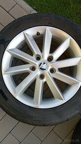 Disky Škoda R16 5x112 + letné pneumatiky - 5