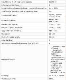 Rádiový ovládač RX-2K SATEL - 5