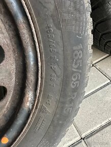 Zimné gumy Continental a plechové disky 185/65 R15 - 5