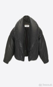 Saint Laurent dámská zimná koženková bomber bunda - 5