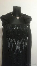 Šaty INVITO čierne s ručne prišívanými korálikmi - nové - ve - 5