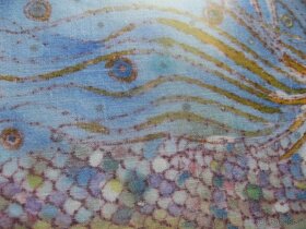 "Malá morská víla" - batika na plátne - 5