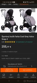 Športový kočík farba Cool Grey Valco Snap 4 - 5