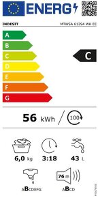 Spredu plnená práčka - Indesit MTWSA 61294 WK EE - 5