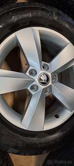 Predám originál alu set Škoda 16"-5x112+pekné zimné 215/60r - 5