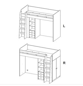 Poschodová posteľ + skriňa - 5