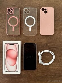 Iphone 15 , 128gb , pink. 100% stav - 5