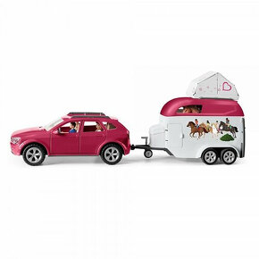 Schleich dobrodružné auto s prívesom a koňom - 5