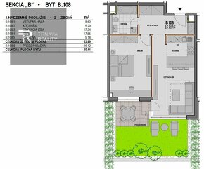 TRNAVA REALITY – projekt ARBORIA - 2. izb. byt o výmere 54 m - 5