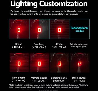 Radarové zadné svetlo na bicykel - 5