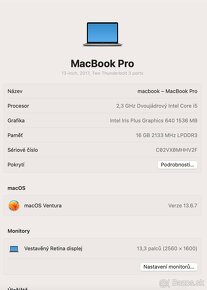 Macbook PRO 13, 16GB RAM, - 5