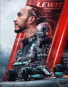 Lewis Hamilton poster, plátno 50x70, Max Verstappen - 5