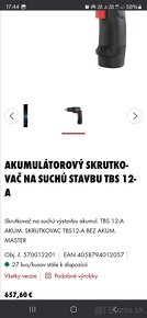 Wurth Akumulátorový škrutkovač na suchú stavbu TBS 12-A - 5