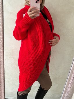 Damsky pleteny Cardigan red - 5