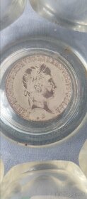 Starožitná 20 grajciarová minca r.1845 v sklen. pohári. - 5