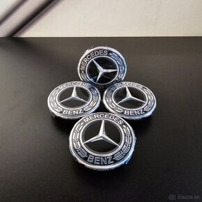 ✅MERCEDES KRYTKY KOLIES S PRSTENCOM - CIERNE, ROZMER: 75 MM - 5