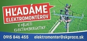 Elektromontér - VN, VVN, ZVN Práca iba v SR- 3200 eur - 5