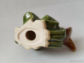 Starý keramická soška ryba asi váza dekorace keramika Rako? - 5
