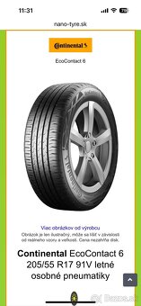 Predám Continental EcoContact 6 ... 205/55 R17 91V - 5