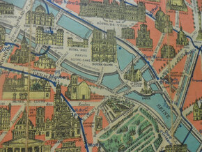 Starožitná mapa Paríža (a okolia) - 20.- až 30.- roky - 5