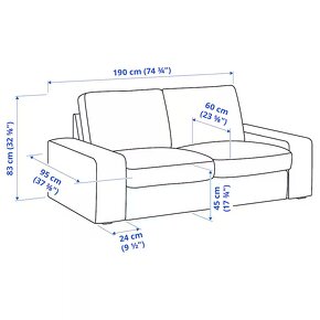 Dvojmiestná pohovka KIVIK, IKEA, sivá - 5