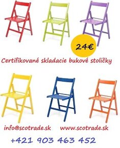 Fantastické Certifikované Drevené Skladacie Bukové Stoličky - 5