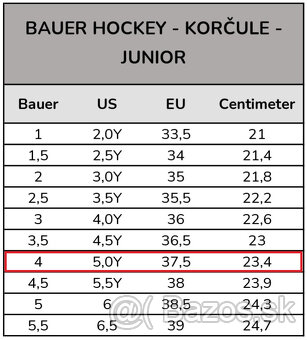 Chlapčenské hokejové korčule BAUER, veľkosť 37,5 - 5