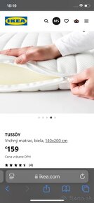 Ikea posteľ Vågstranda + vrchný 8cm matrac Tussöy - 5