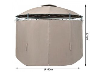 Záhradný altánok Toscana 350 cm - 2 farby - taupe a bleda - 5