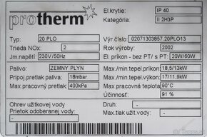 Plynový kotol Protherm medveď 20 - 5